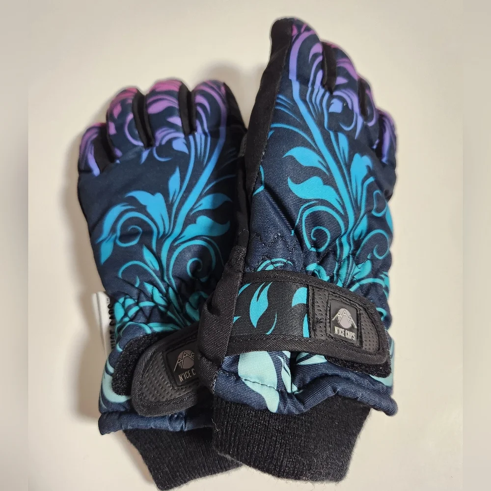 Girls Winter Snow Gloves Child Size Small Medium